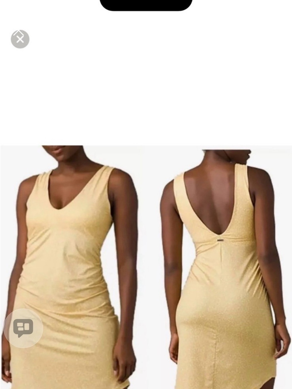 Sleek Gold Backless V‑Neck Bodycon Dress